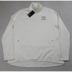 NWT Nike A.T.‎ Still University Jacket Womens XL White Golf Therma Fit 1/2 Zip